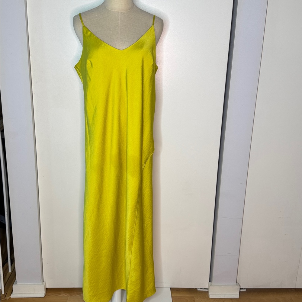 Scoop NYC Yellow Satin Slip Dress